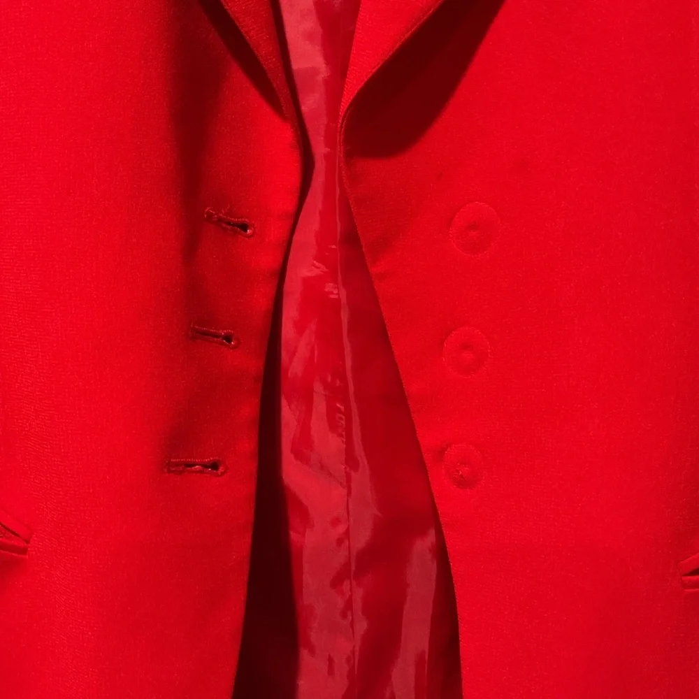 Christian Dior Vintage Red Dress Suit Jacket Blazer Y2K Work Party sz 10